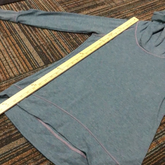 [ATHLETA] Funnel Cowl Neck Blue Pullover Sweater Sweatshirt - Picture 8 of 10